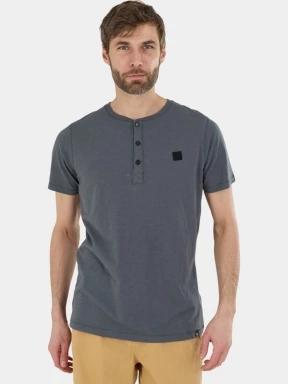 tricou cu maneci scurte pt. barbati Fundango Phase Henley T-shirt gri 1