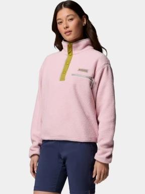 pulover polar pt. femei Columbia Helvetia II Cropped Half Snap Fleece roz 3