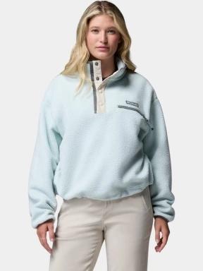 pulover polar pt. femei Columbia Helvetia II Cropped Half Snap Fleece verde deschis 1