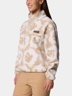 pulover polar pt. femei Columbia Helvetia II Printed Cropped Half Snap nisip 3