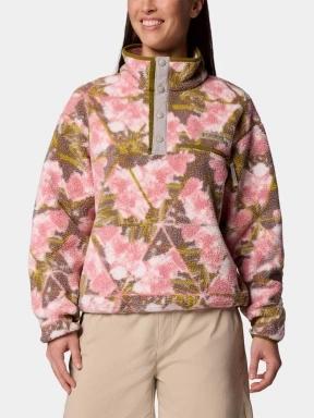 pulover polar pt. femei Columbia Helvetia II Printed Cropped Half Snap roz 1