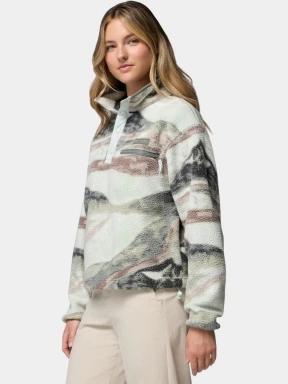 pulover polar pt. femei Columbia Helvetia II Printed Cropped Half Snap verde 3
