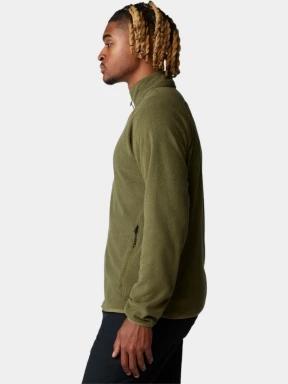 pulover polar pt. barbati Mountain Hardwear Microchill Full Zip Jacket oliv 3