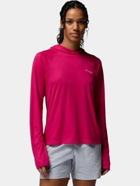 tricou cu maneci lungi, pentru sport pt. femei Columbia Tidal Tee II Hoodie magenta 1