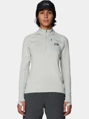 pulover polar pt. femei Mountain Hardwear Up First™ Tech Fleece Quarter Zip gri 1