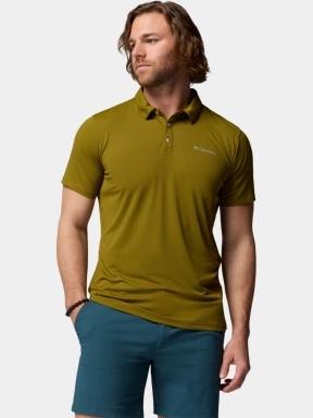 tricou de sport, cu guler pt. barbati Columbia Tech Trail Utility Polo verde 1