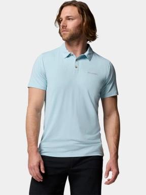 tricou de sport, cu guler pt. barbati Columbia Tech Trail Utility Polo albastru deschis 1