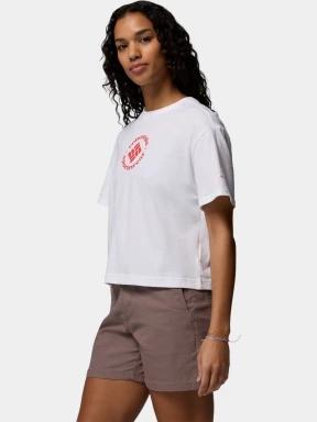 tricou cu maneci scurte pt. femei Columbia Rolling Bend Graphic Relaxed Crop Short Sleeve Shirt alb 3
