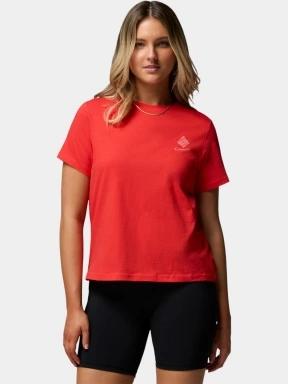 tricou cu maneci scurte pt. femei Columbia Rolling Bend Graphic Short Sleeve Shirt rosu 1