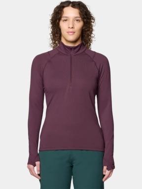 pulover polar pt. femei Mountain Hardwear Crater Lake Heavyweight Long Sleeve Half Zip bordo 1