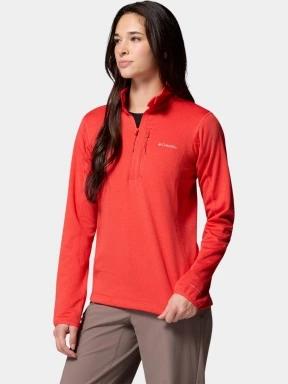 pulover polar pt. femei Columbia Essential Hike Grid Fleece Half Zip rosu 3