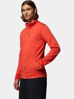 pulover polar pt. barbati Columbia Essential Hike Grid Fleece Full Zip rosu 3