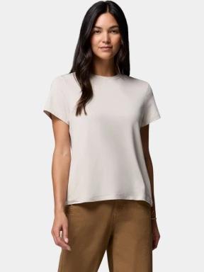 tricou pentru sport, cu maneci scurte pt. femei Columbia Parsons Point  Short Sleeve Logo Tee nisip 1