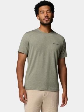 tricou pentru sport, cu maneci scurte pt. barbati Columbia Parsons Point Short Sleeve Logo Tee verde inchis 1