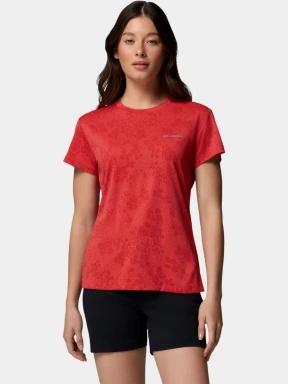tricou pentru sport, cu maneci scurte pt. femei Columbia Bluebird Canyon II Short Sleeve Crew rosu 1