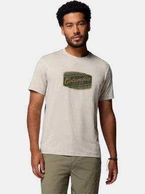 tricou pentru sport, cu maneci scurte pt. barbati Columbia Parsons Point Short Sleeve Graphic Tee nisip 1