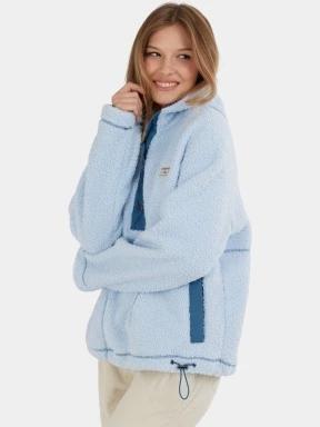 pulover cu gluga pt. femei Fundango Juniper Pile Jacket albastru deschis 1