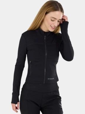 tricou cu maneci lungi, pentru sport pt. femei Fundango Flow Thermo Zip Up negru 1