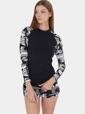 lycra cu maneci lungi pt. femei Fundango Joyce Long Sleeve Rashguard negru 1