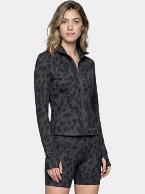 tricou cu maneci lungi, pentru sport pt. femei Fundango Flop Zip Up Top negru 1