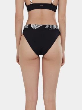 chiloti bikini pt. femei Fundango Sahara Mid Waist Full Bottom negru 3