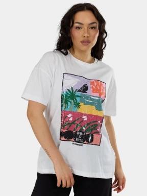 tricou cu maneci scurte pt. femei Fundango Sunshine II Surf-T alb 1