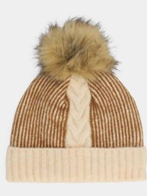 caciula cu mot Spyder Plait Pom Hat nisip 1