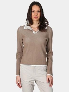 tricou cu maneci lungi si guler pt. femei Luhta Luhta Inkarila maro 1