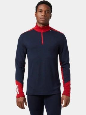 top lenjerie de corp pt. barbati Helly Hansen Lifa Merino Midweight 1/2 Zip albastru inchis 1
