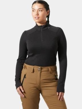 top lenjerie de corp pt. femei Helly Hansen W Lifa Merino Midw 1/2 Zip negru 1