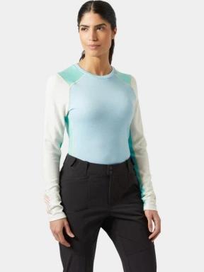 top lenjerie de corp pt. femei Helly Hansen W Lifa Merino Midweight Crew albastru deschis 1