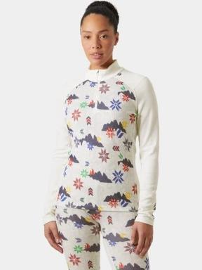 top lenjerie de corp pt. femei Helly Hansen W Lifa Merino Midw Gra 1/2 Zip alb 1
