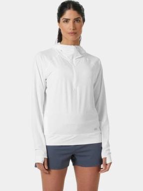 tricou cu maneci lungi pt. femei Helly Hansen W Shine Solen 1/2 Zip Hoodie alb 1