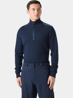 pulover tricotat pt. barbati Helly Hansen Afton Knitted 1/2 Zip albastru inchis 1