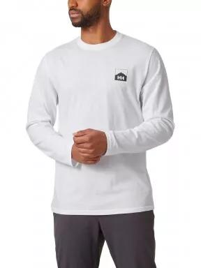 tricou cu maneci lungi pt. barbati Helly Hansen Nord Graphic Longsleeve T-Shir alb 1
