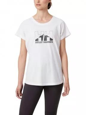 tricou cu maneci scurte pt. femei Helly Hansen W Nord Graphic Drop T-Shirt alb 1