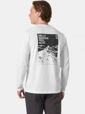 tricou cu maneci lungi pt. barbati Helly Hansen Skog Graphic Ls Tee alb 3