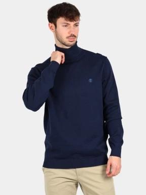 pulover tricotat pt. barbati Timberland Turtle Neck Cotton Sweater albastru inchis 1