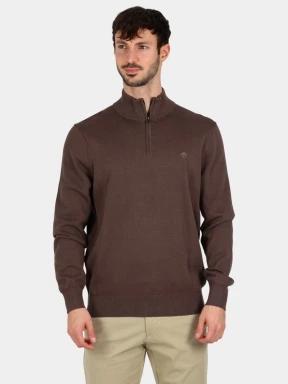pulover pt. barbati Timberland Cotton Yd 1/4 Zip Sweater maro 1