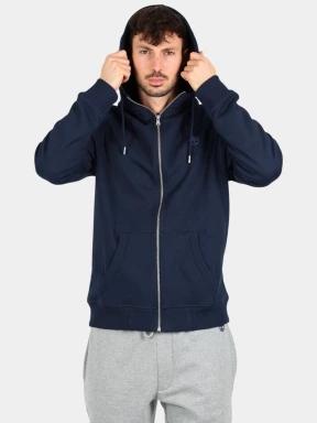 pulover cu gluga pt. barbati Timberland Brushed Back Full Zip Hoodie albastru inchis 1
