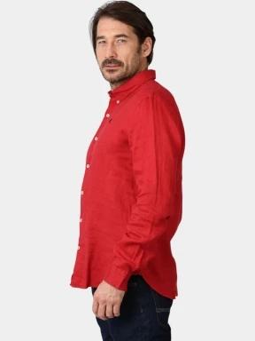 camasa cu maneci lungi pt. barbati Timberland Linen Shirt rosu 3