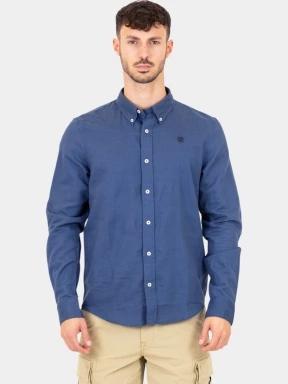 camasa cu maneci lungi pt. barbati Timberland TFO Cotton/Linen Long Sleeve Shirt albastru inchis 1