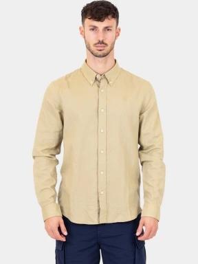 camasa cu maneci lungi pt. barbati Timberland TFO Cotton/Linen Long Sleeve Shirt oliv 1