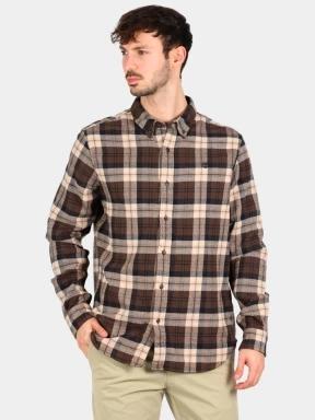 camasa cu maneci lungi pt. barbati Timberland Midweight Flannel Check Shirt maro 1
