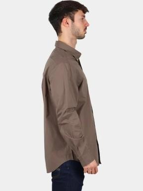 camasa cu maneci lungi pt. barbati Timberland Long Sleeve Stretch Poplin Shirt maro 3