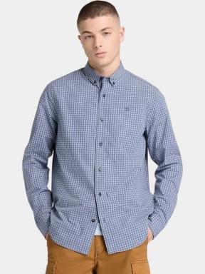 camasa cu maneci lungi pt. barbati Timberland Micro Plaid Poplin Shirt albastru 1