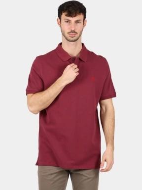 tricou cu guler pt. barbati Timberland Pique Short Sleeve Polo bordo 1