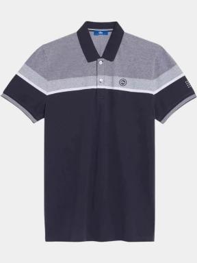 tricou cu guler pt. barbati TBS Barispol albastru inchis 1