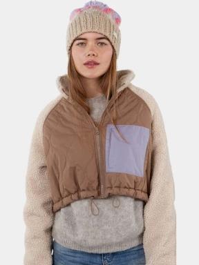 caciula cu mot pt. femei Barts Curley Beanie nisip 3