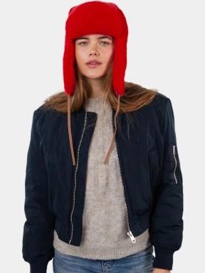 caciula cu urechi pt. femei Barts Lucerne Bomber rosu 3